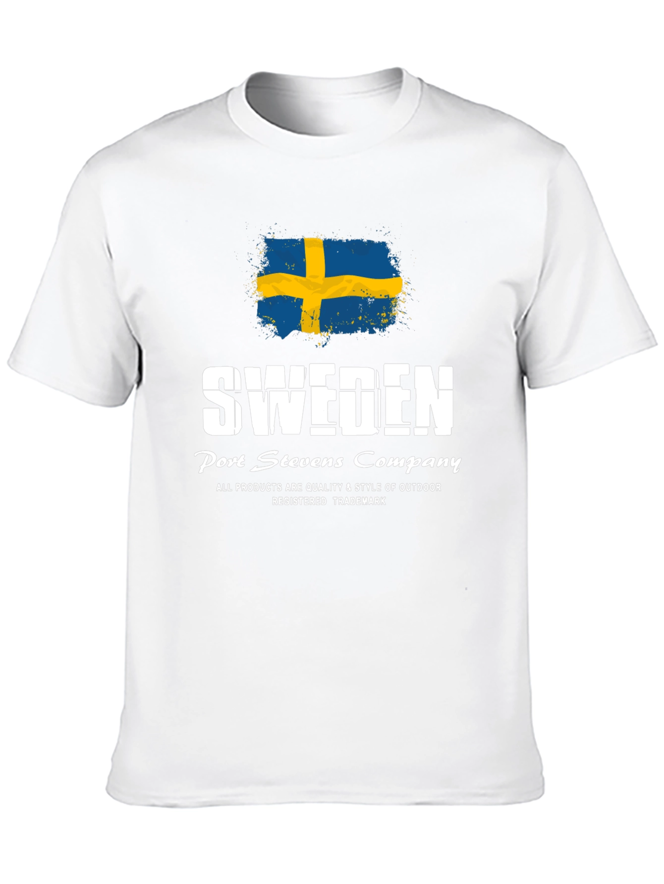 Sweden Flag Graphic Print Black T-Shirt