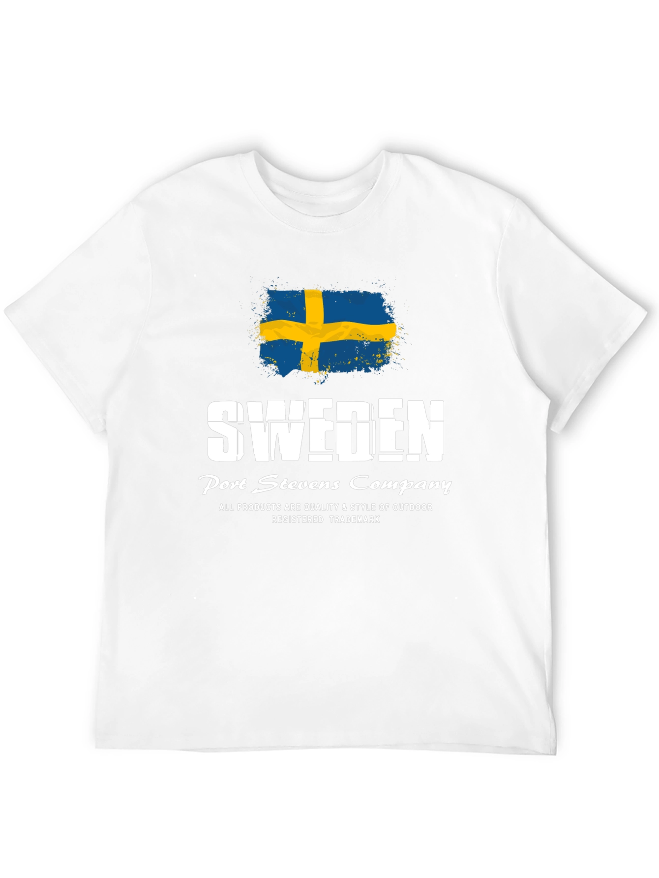 Sweden Flag Graphic Print Black T-Shirt