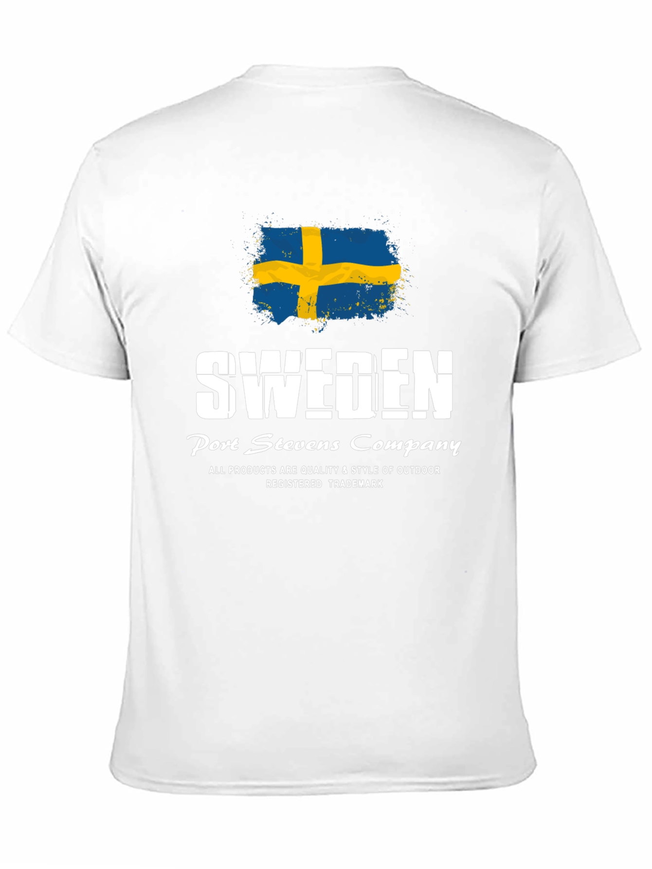 Sweden Flag Graphic Print Black T-Shirt