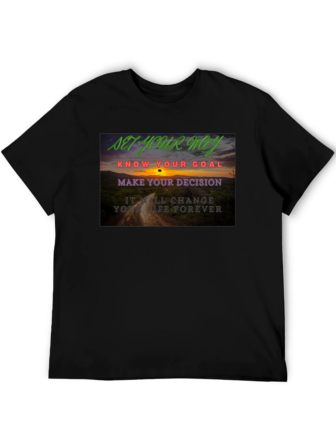 Motivational Quote Graphic Tee - Set Your Way