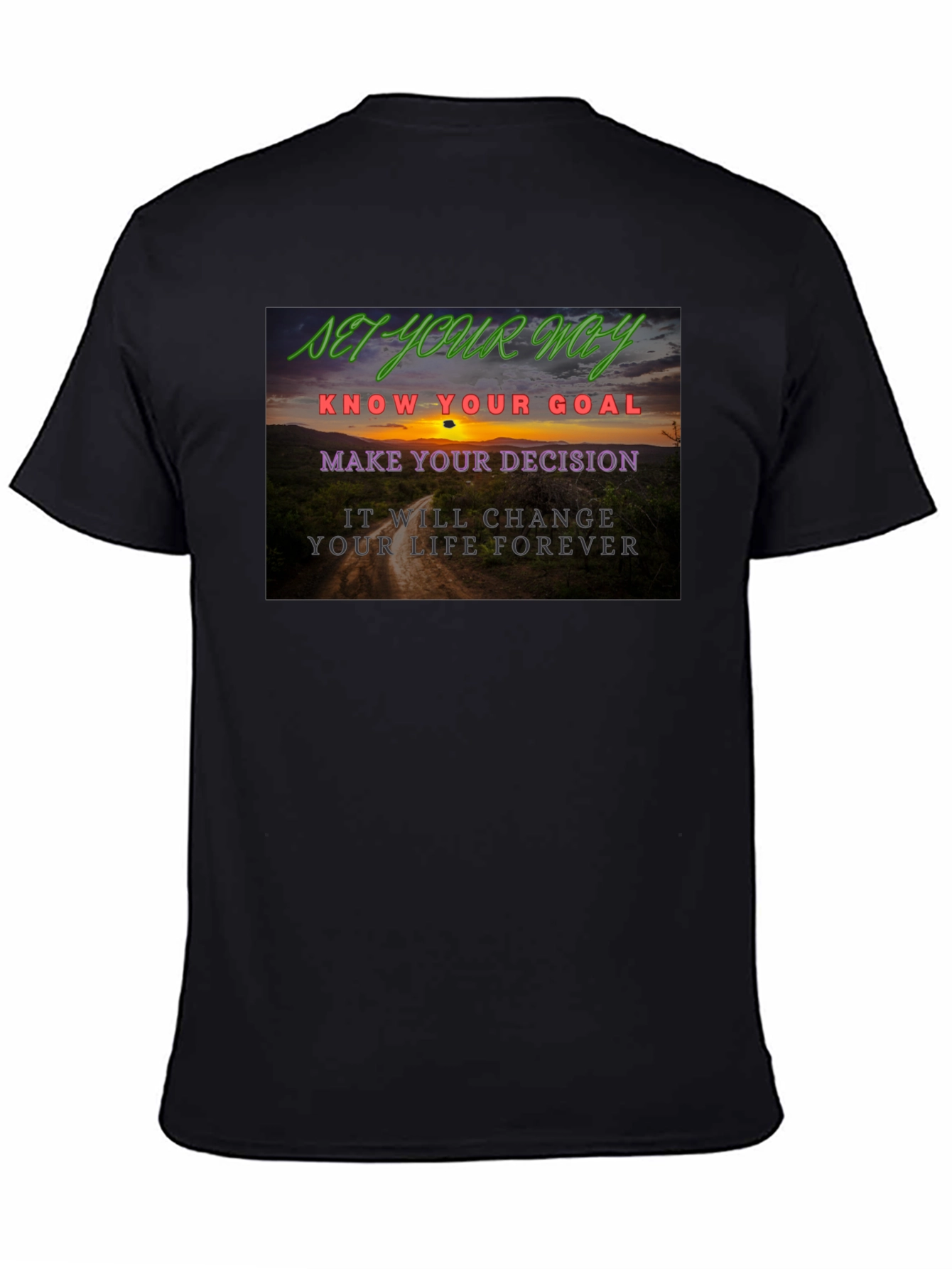 Motivational Quote Graphic Tee - Set Your Way