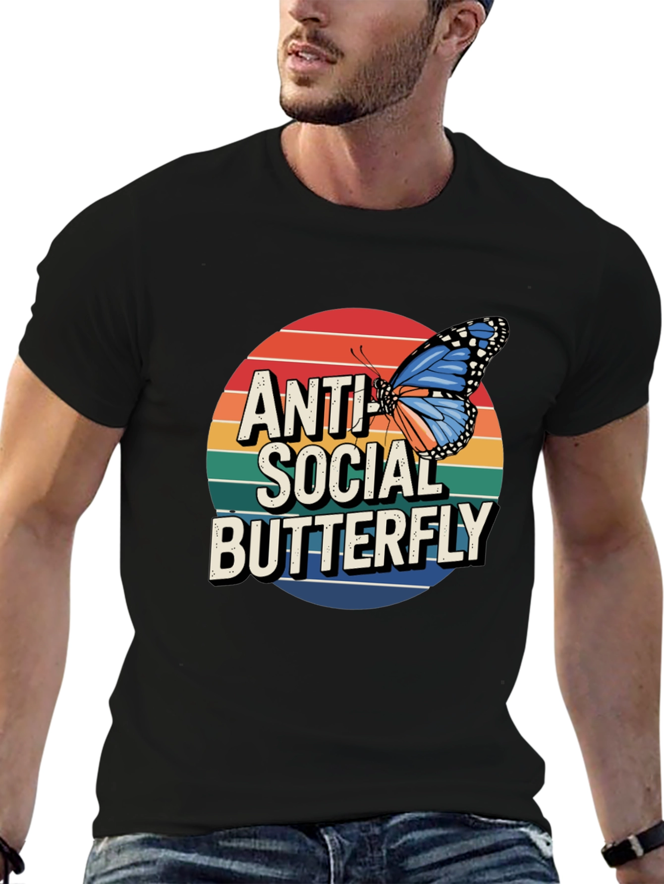 Anti Social Butterfly Graphic Tee