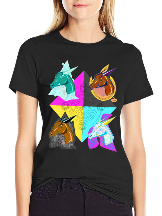 Geometric Dragon Head T-Shirt