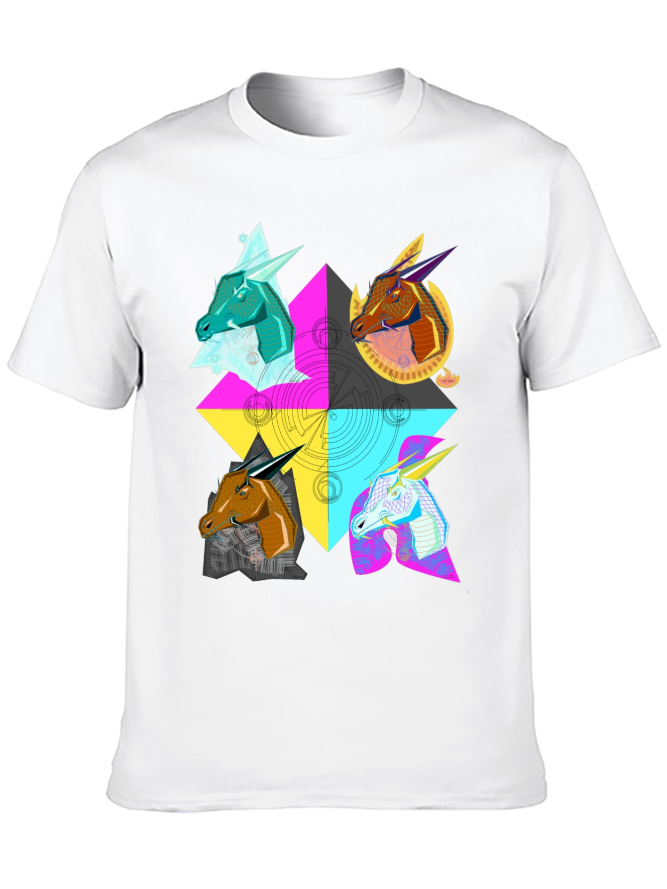 Geometric Dragon Head T-Shirt