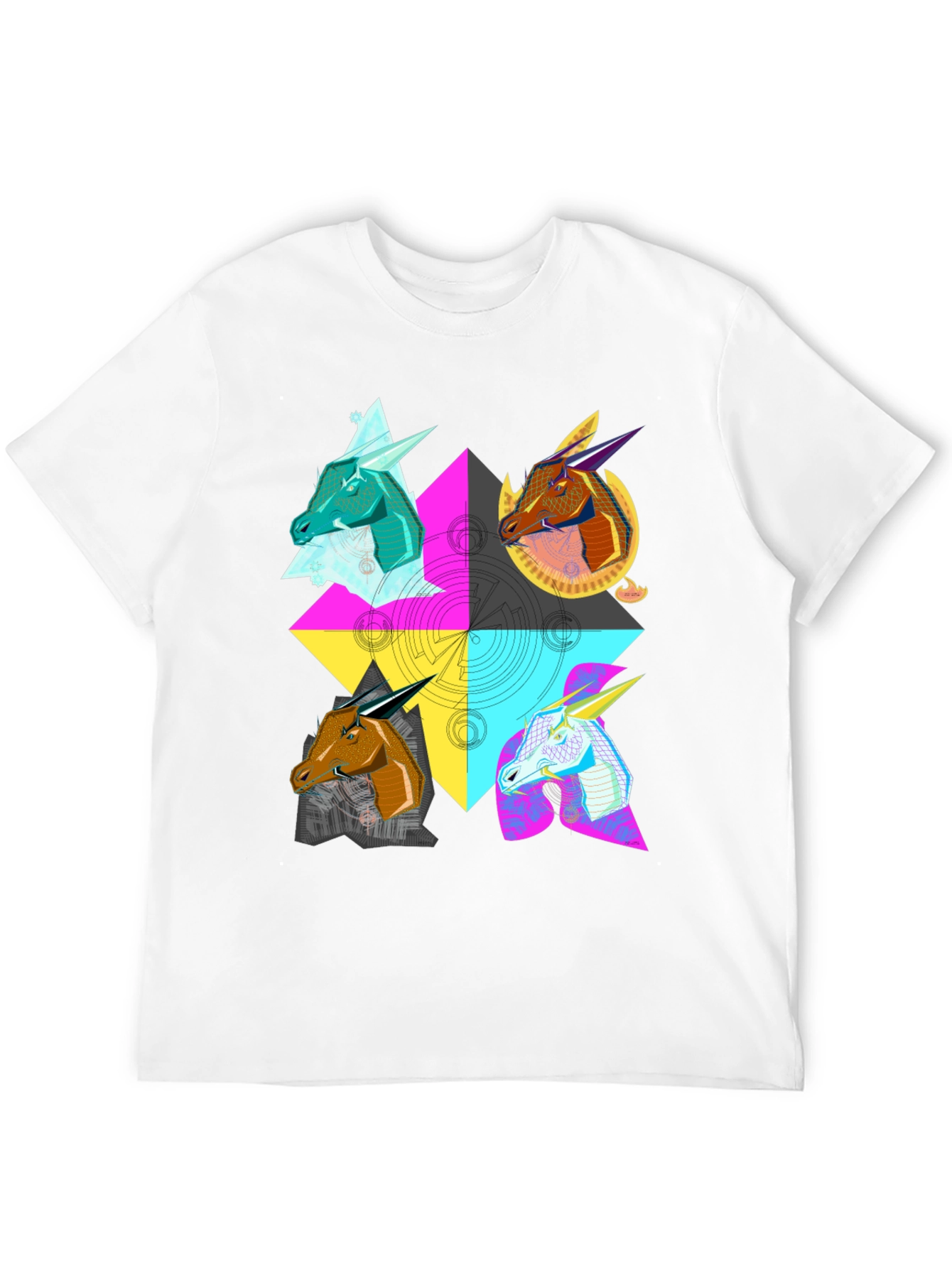 Geometric Dragon Head T-Shirt