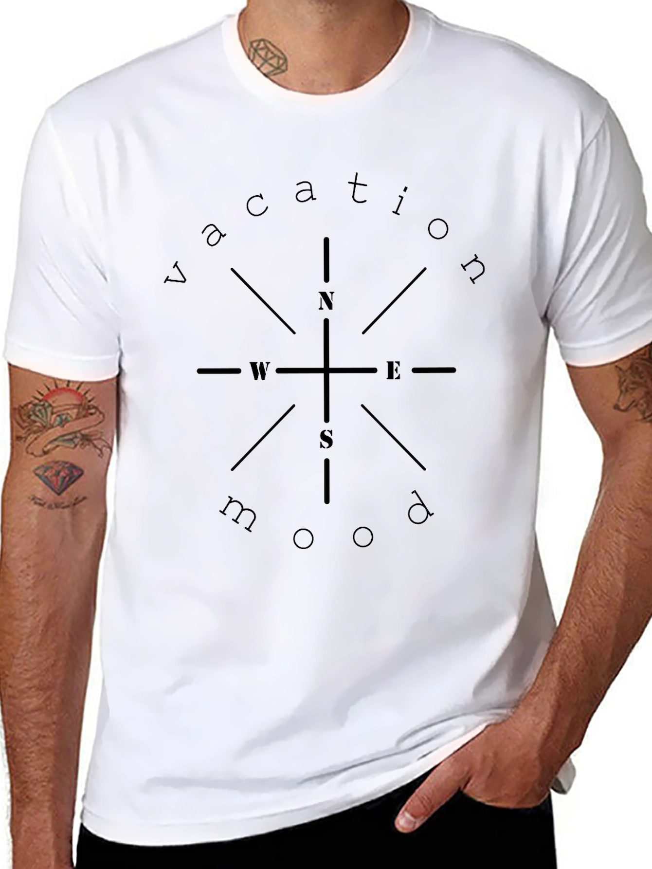 Vacation Mood T-Shirt - Compass Design