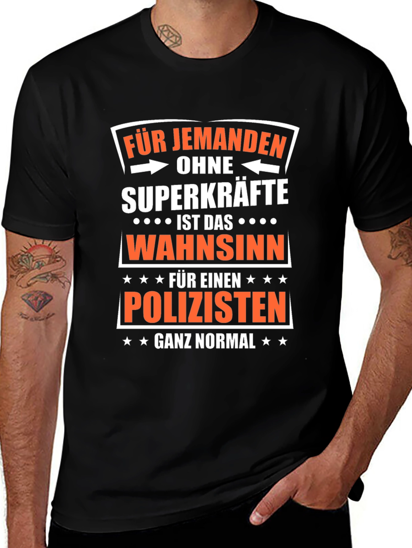 Funny Policeman T-Shirt - Superpowers Not Required