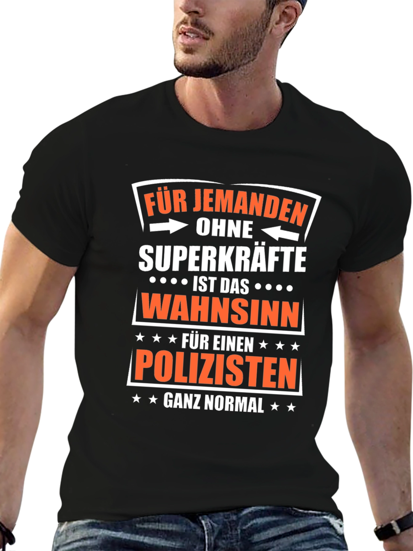 Funny Policeman T-Shirt - Superpowers Not Required