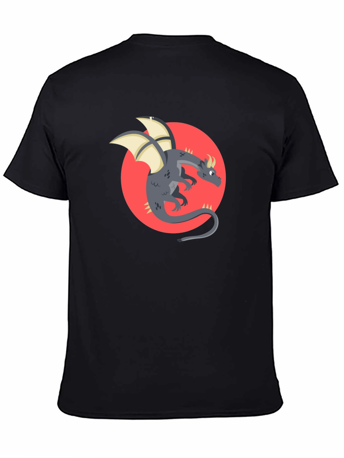Dragon Graphic Black T-Shirt - Fantasy Style