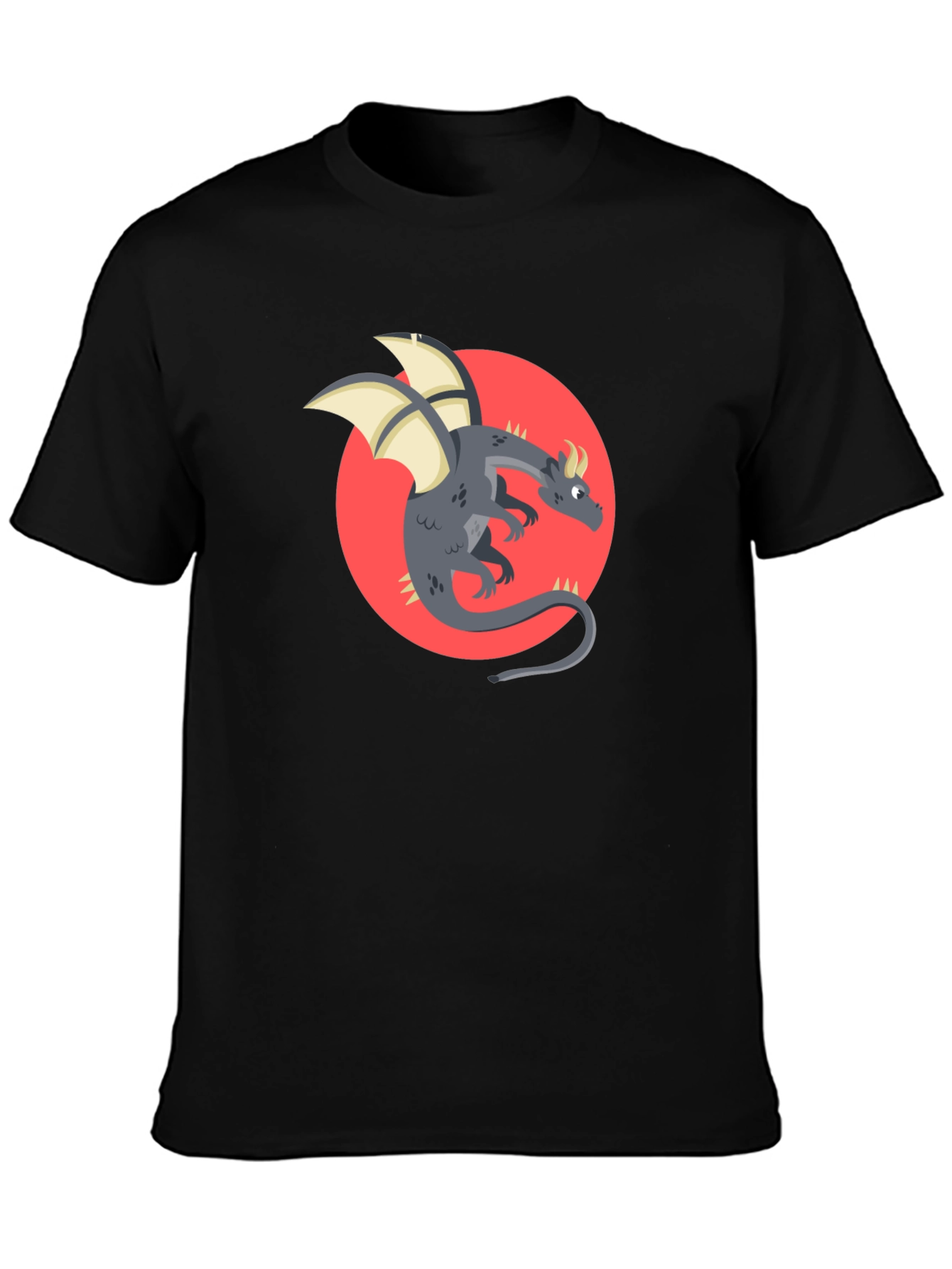 Dragon Graphic Black T-Shirt - Fantasy Style