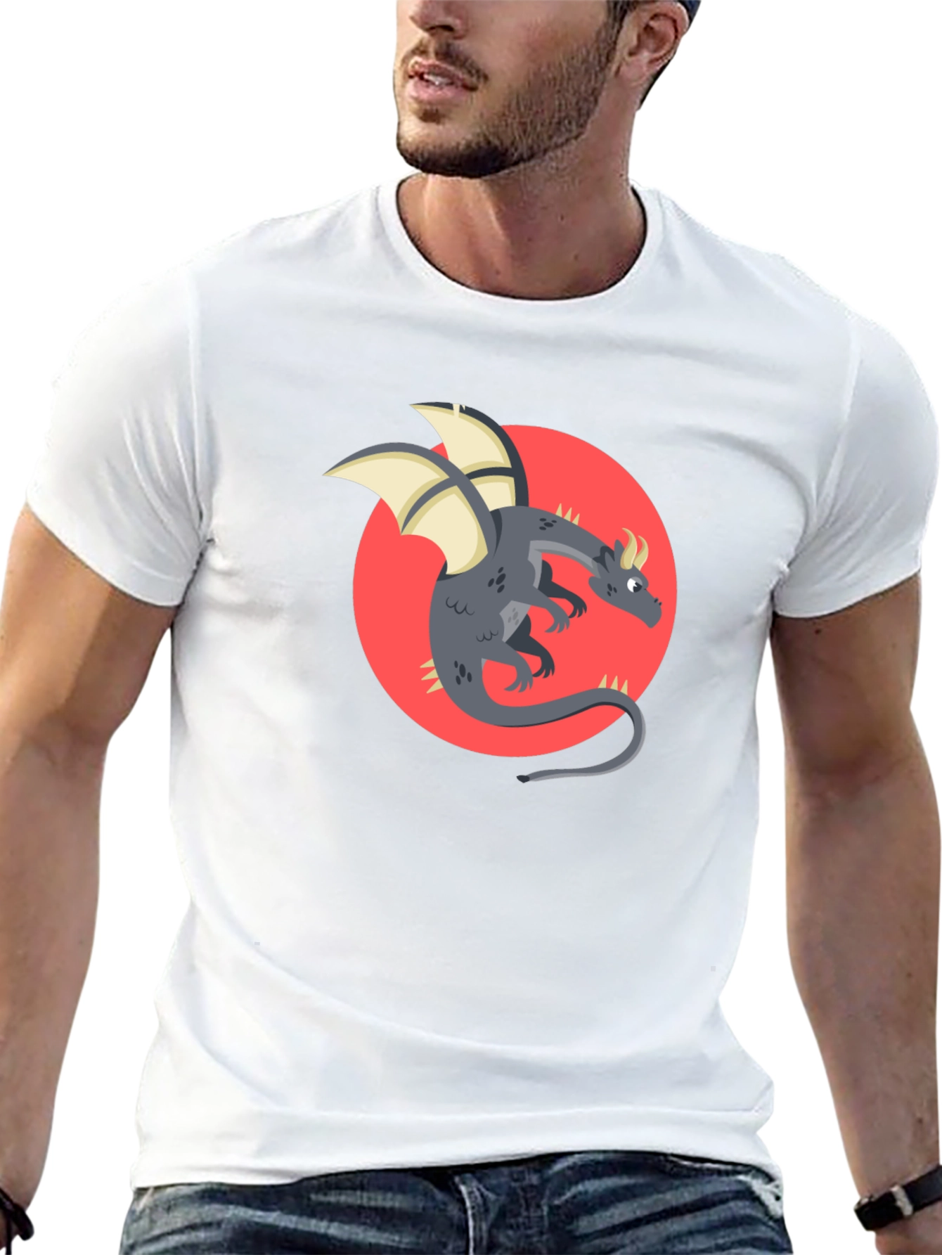 Dragon Graphic Black T-Shirt - Fantasy Style