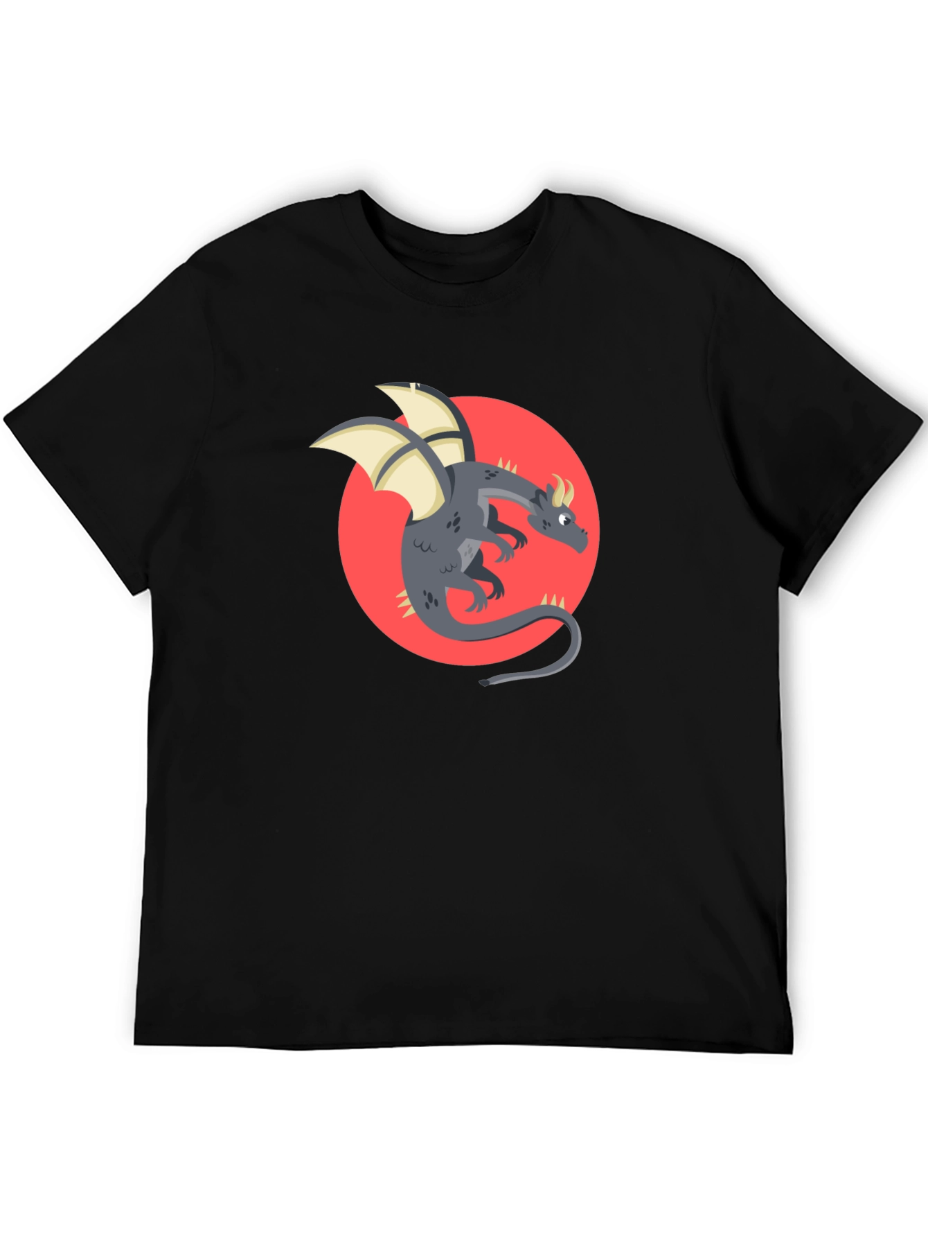 Dragon Graphic Black T-Shirt - Fantasy Style