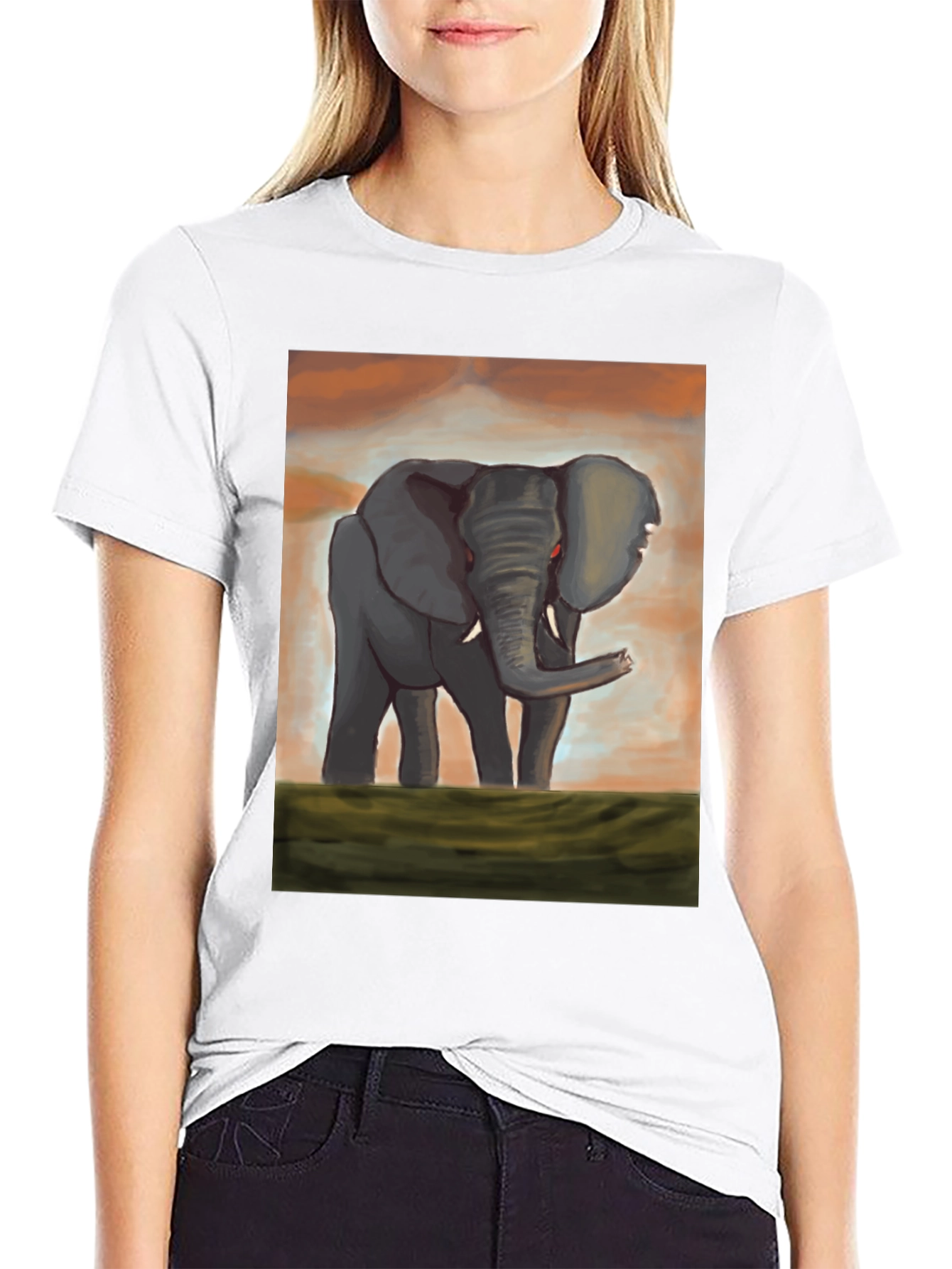 Elephant Graphic T-Shirt - Unique Artistic Design