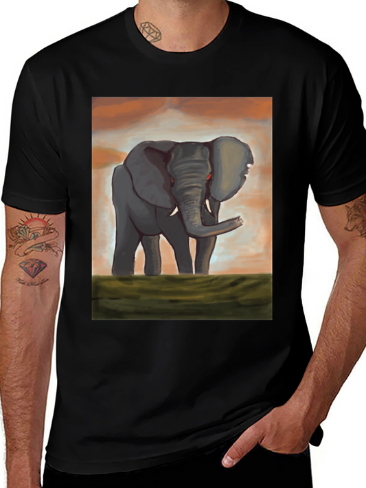 Elephant Graphic T-Shirt - Unique Artistic Design