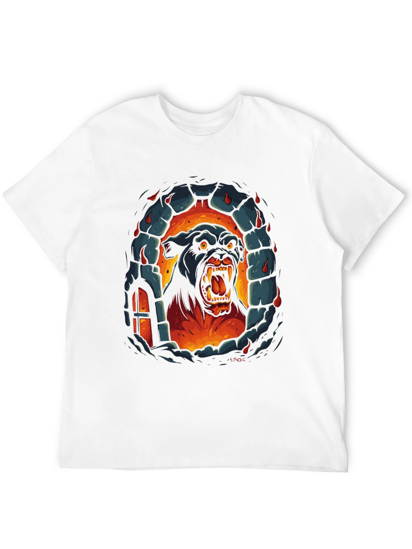 Fiery Feline Graphic Tee - Black T-Shirt