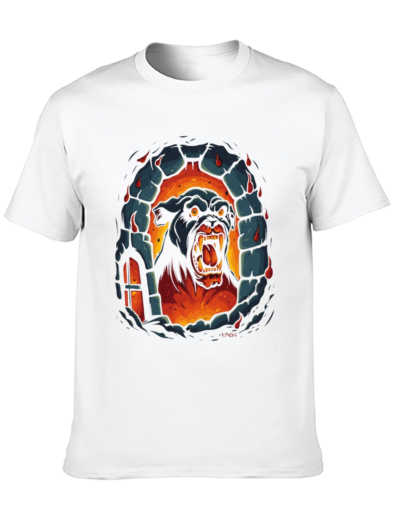 Fiery Feline Graphic Tee - Black T-Shirt
