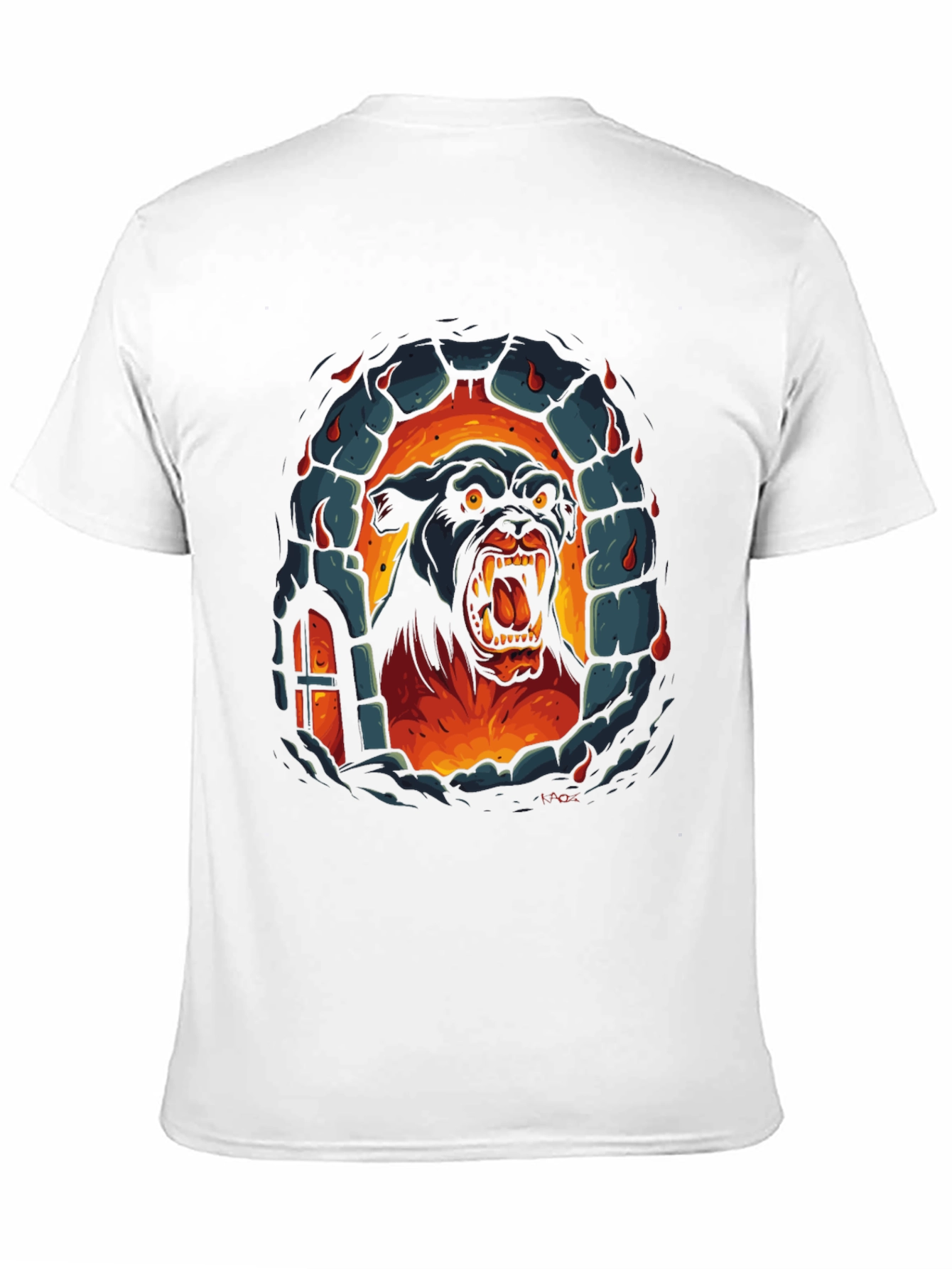 Fiery Feline Graphic Tee - Black T-Shirt