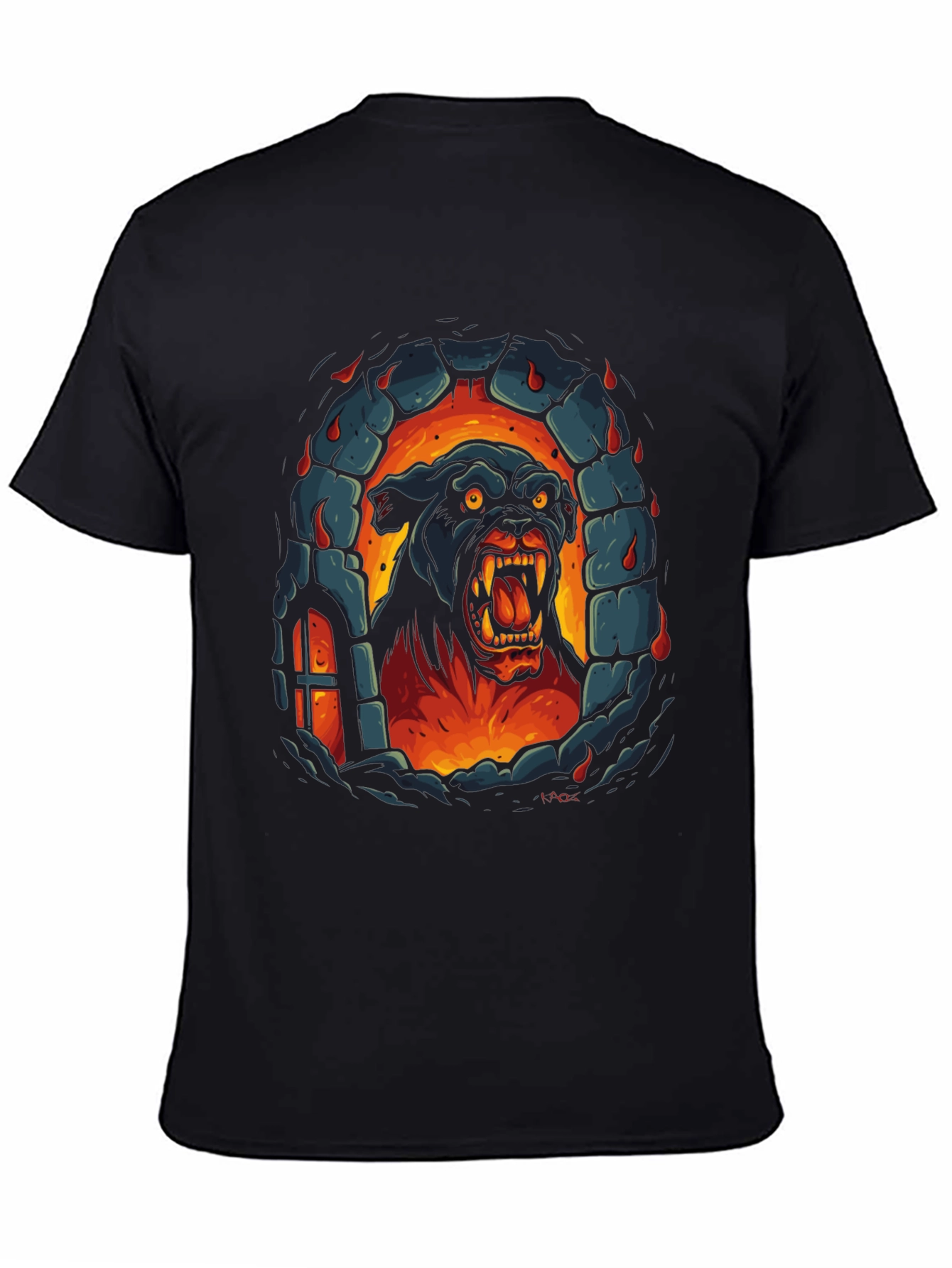 Fiery Feline Graphic Tee - Black T-Shirt