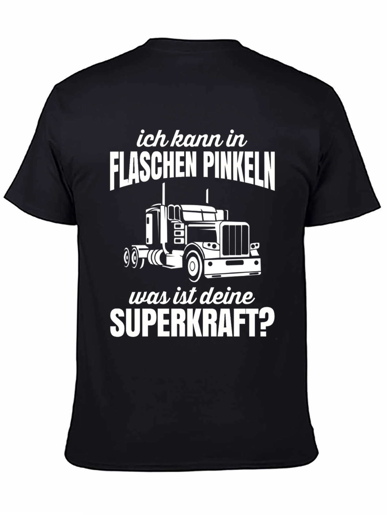 Trucker Superpower T-Shirt - Black Crew Neck