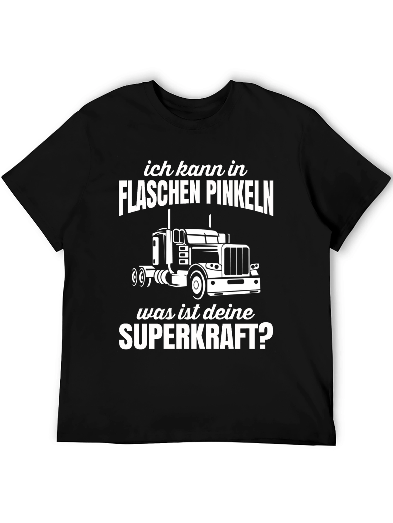 Trucker Superpower T-Shirt - Black Crew Neck