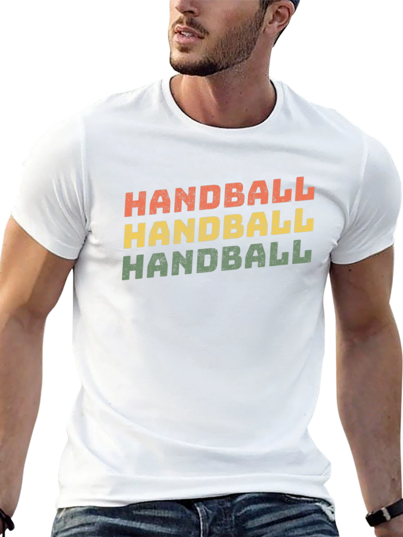 Handball Graphic Tee Retro Style Sport Shirt