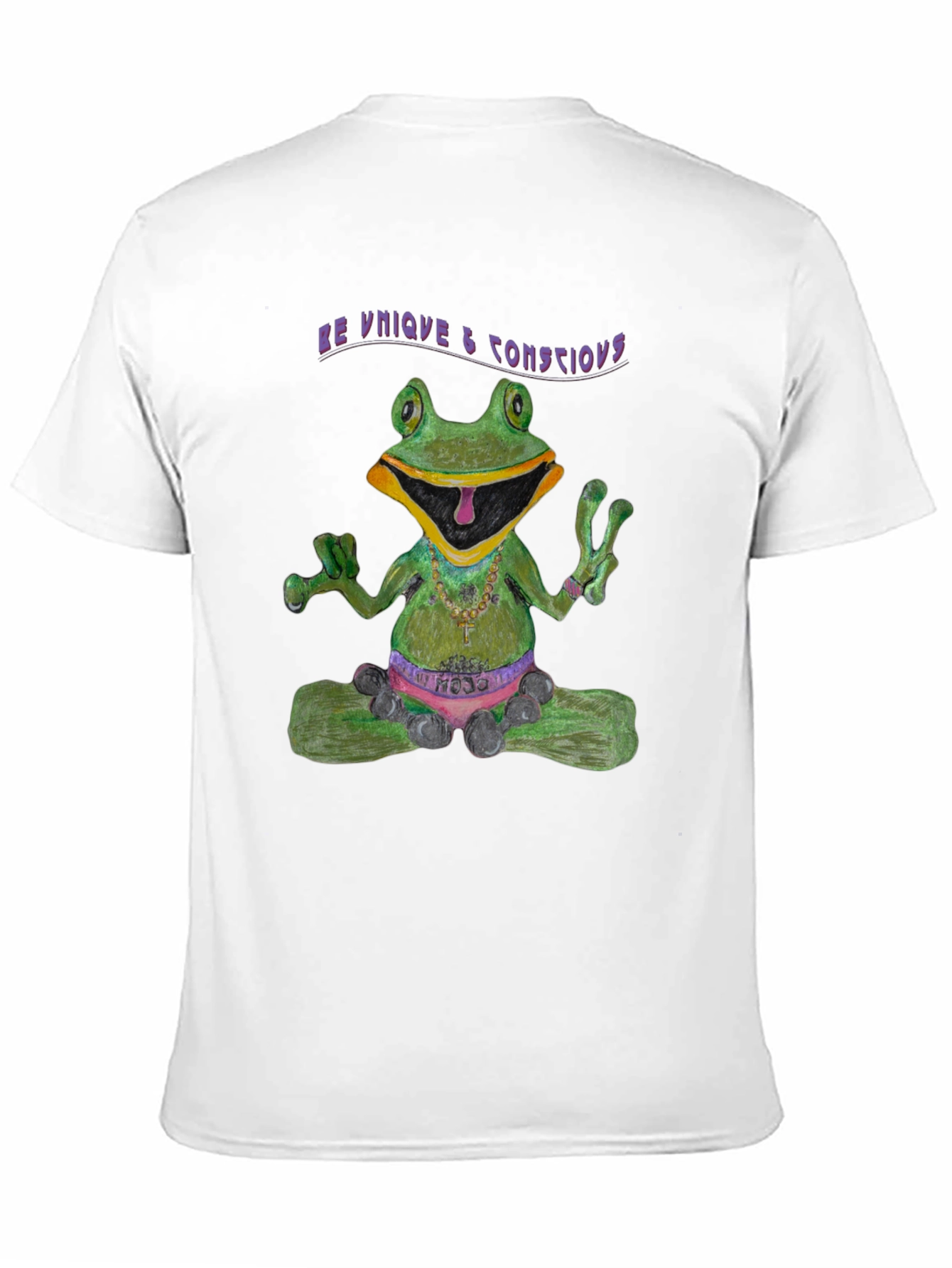 Zen Frog Tee: Be Unique & Conscious Black T-Shirt