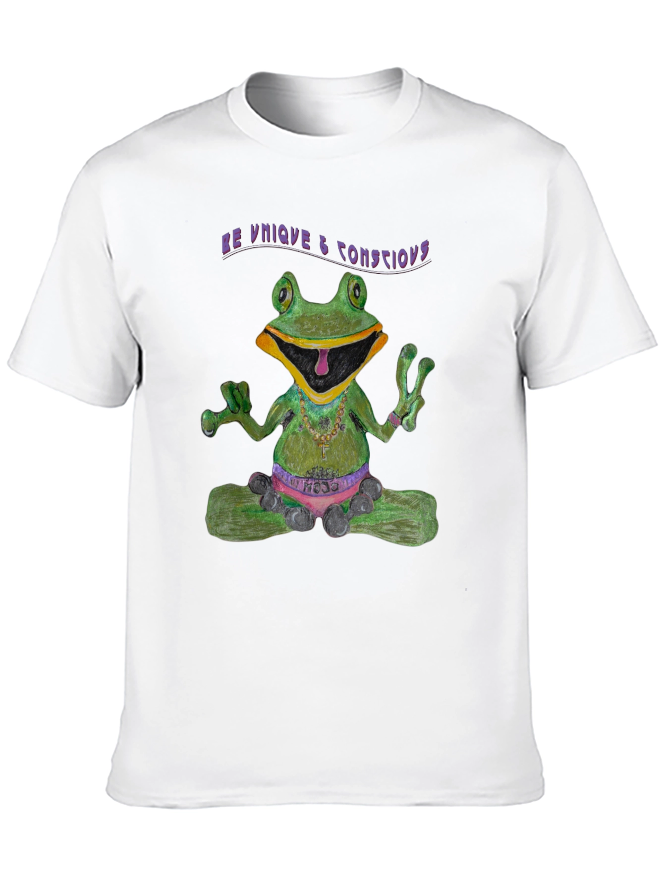 Zen Frog Tee: Be Unique & Conscious Black T-Shirt