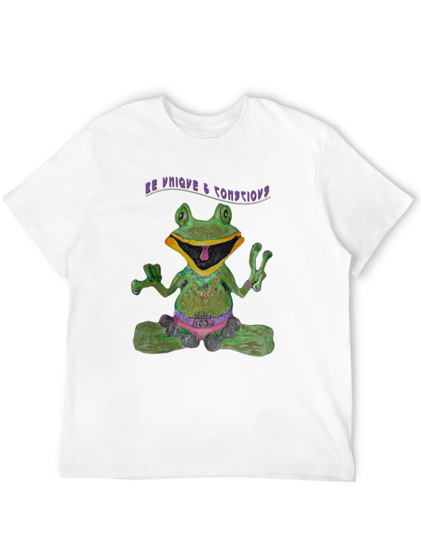 Zen Frog Tee: Be Unique & Conscious Black T-Shirt