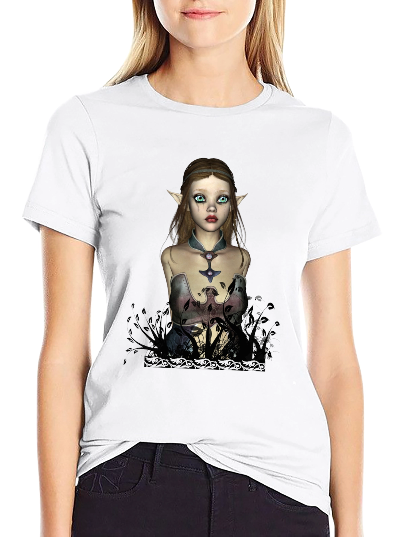 Elf Maiden Graphic T-Shirt - Unique Fantasy Design