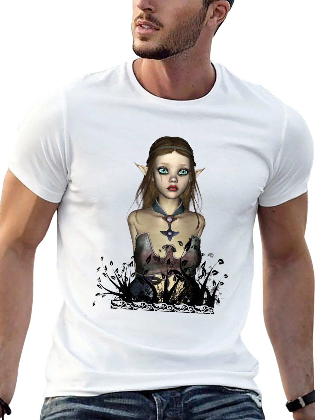 Elf Maiden Graphic T-Shirt - Unique Fantasy Design