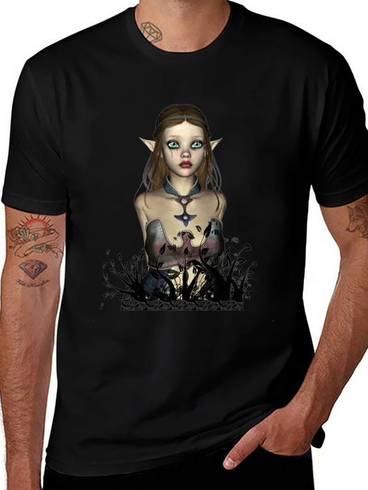 Elf Maiden Graphic T-Shirt - Unique Fantasy Design