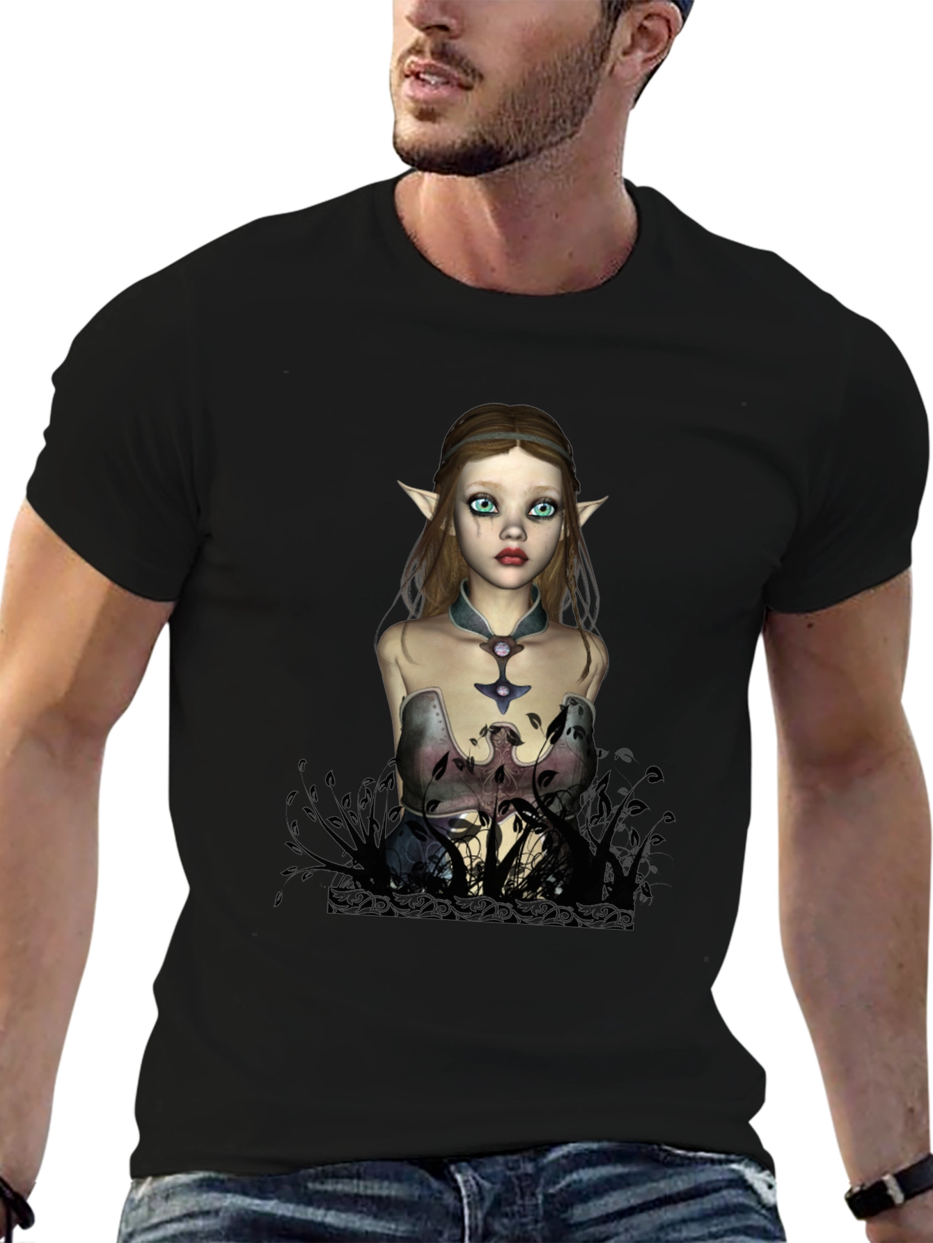 Elf Maiden Graphic T-Shirt - Unique Fantasy Design