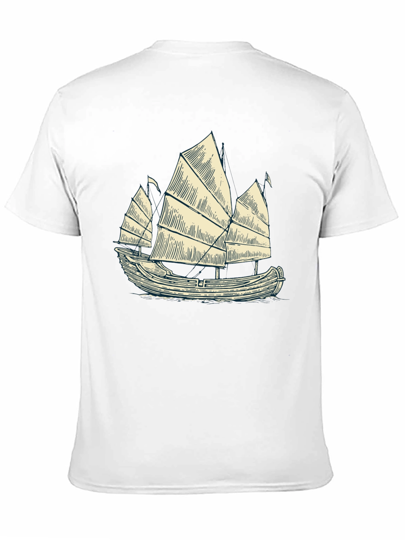 Junk Boat Graphic Tee - Black Cotton Blend