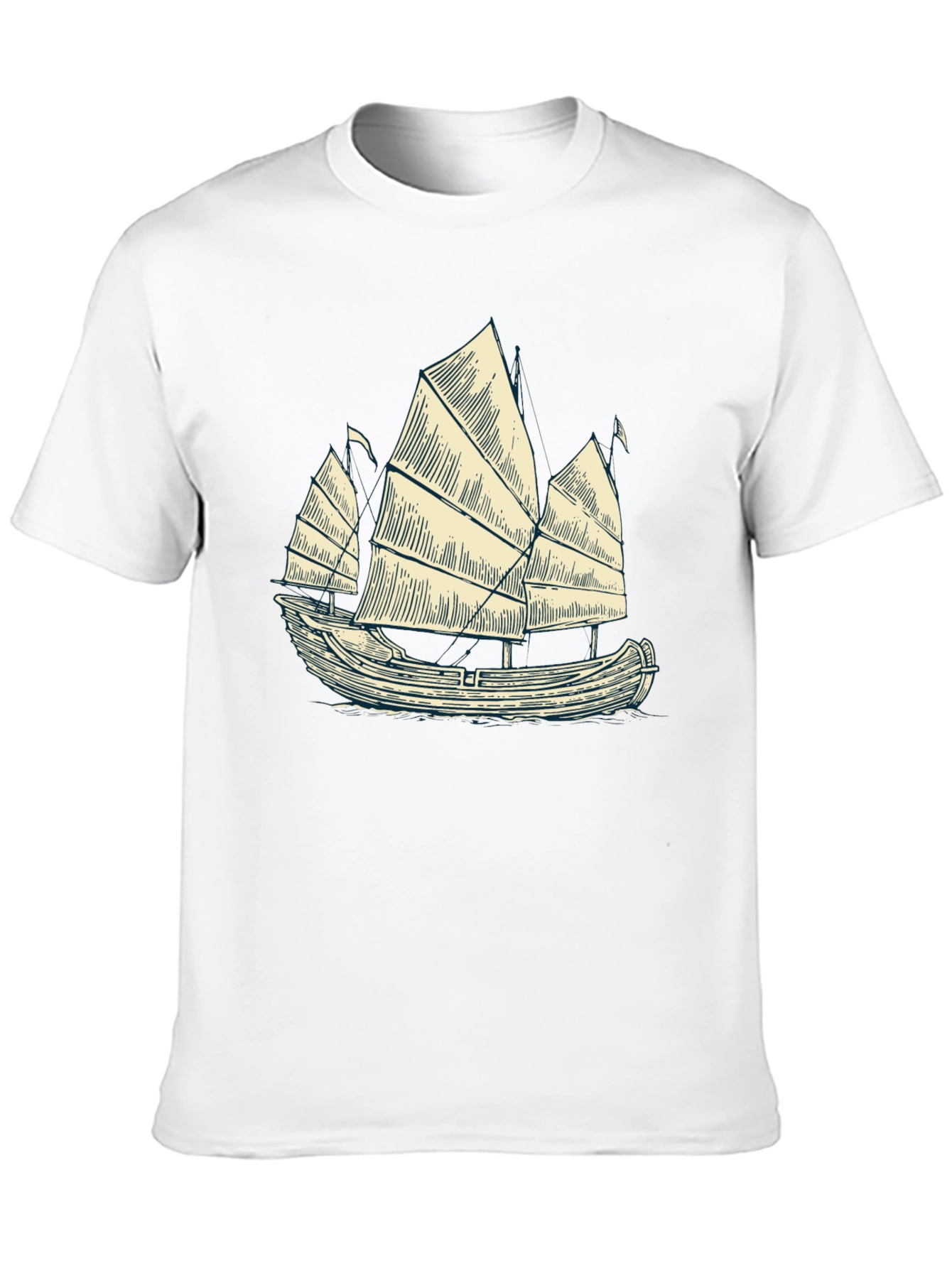 Junk Boat Graphic Tee - Black Cotton Blend