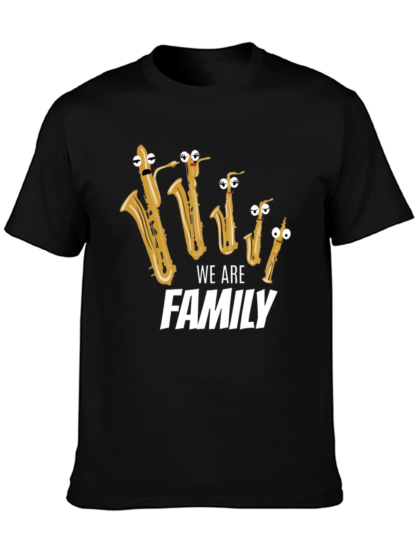 Musical Family T-Shirt - Saxophone Cartoon Design