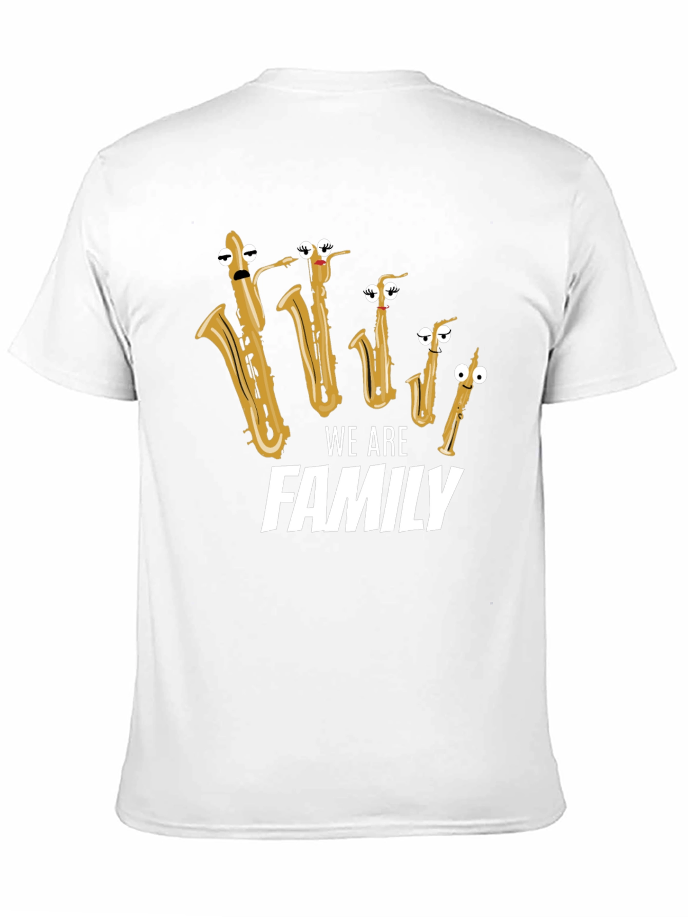 Musical Family T-Shirt - Saxophone Cartoon Design