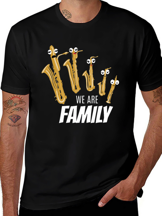 Musical Family T-Shirt - Saxophone Cartoon Design