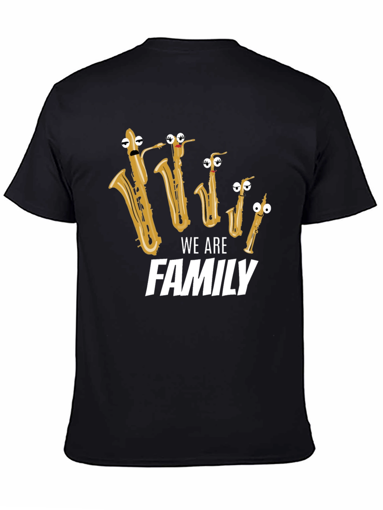 Musical Family T-Shirt - Saxophone Cartoon Design