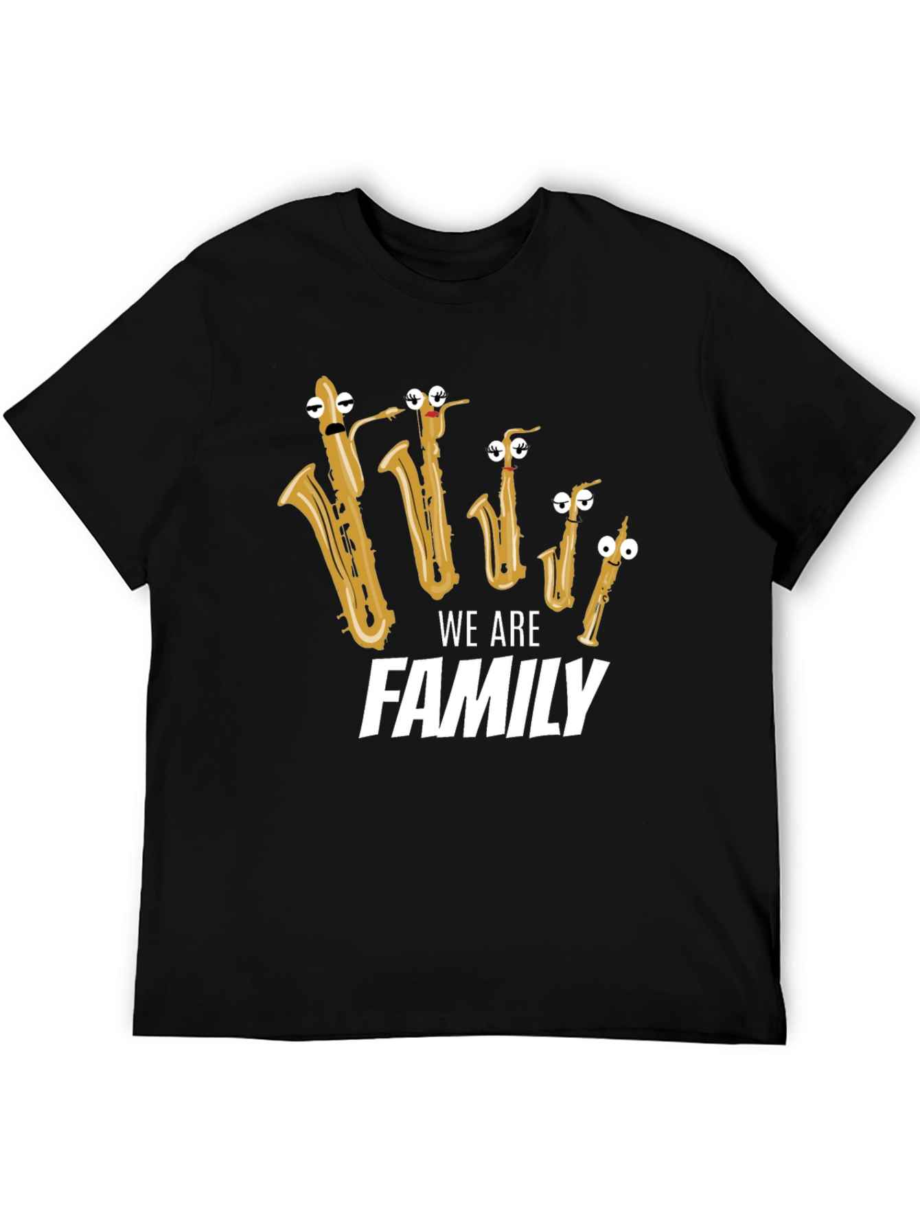 Musical Family T-Shirt - Saxophone Cartoon Design