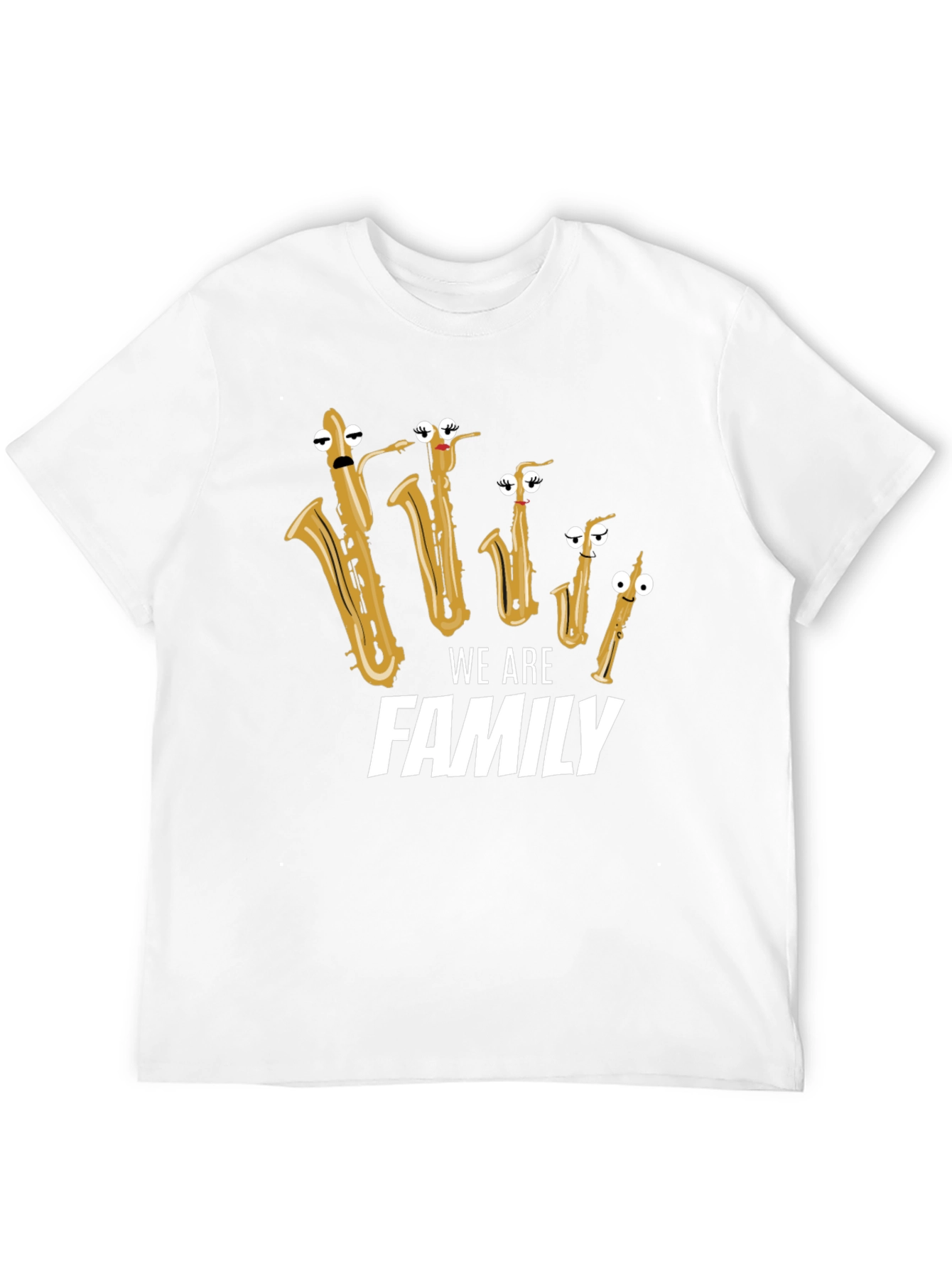 Musical Family T-Shirt - Saxophone Cartoon Design