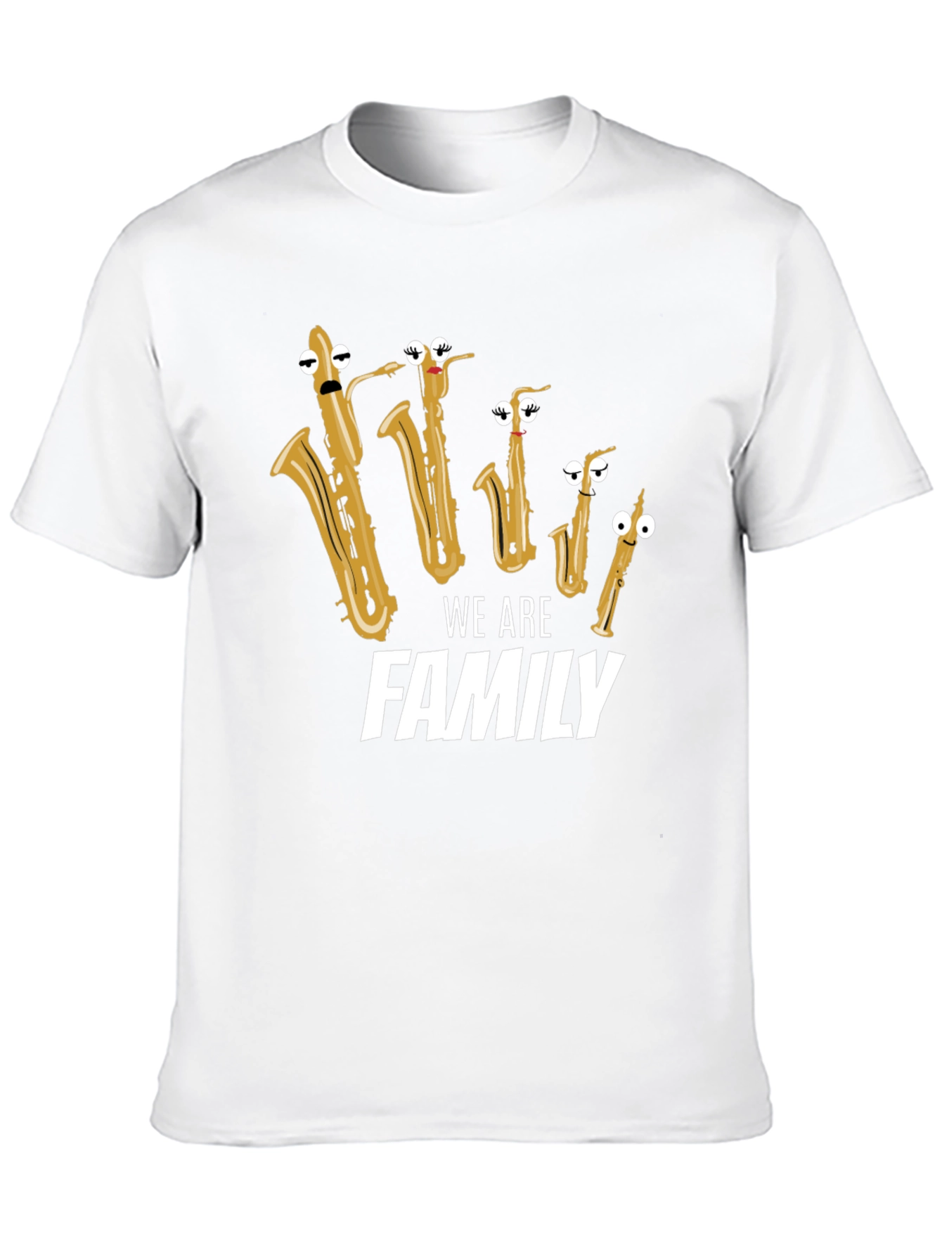 Musical Family T-Shirt - Saxophone Cartoon Design