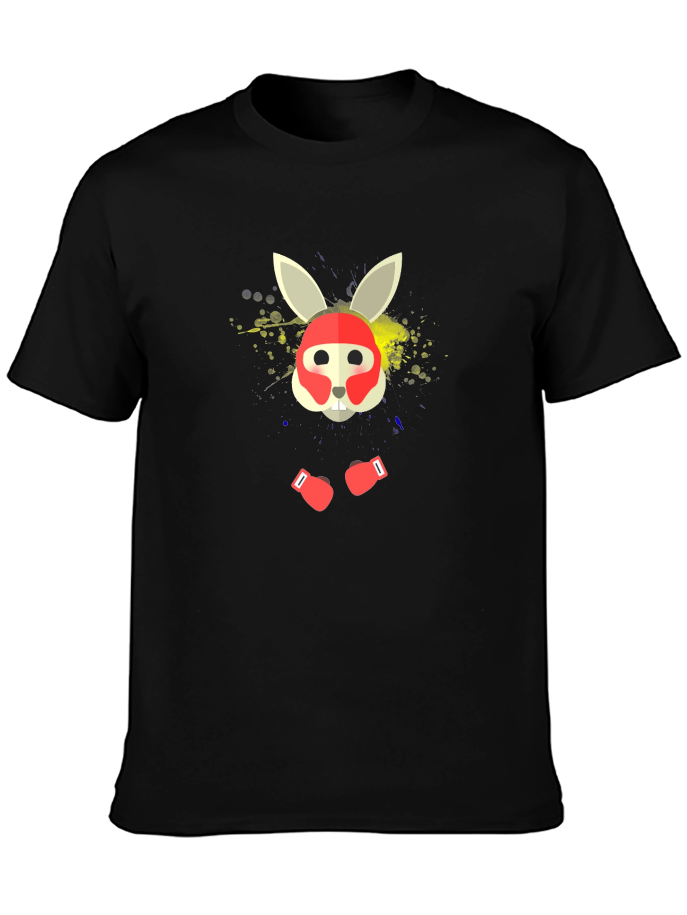 Boxing Rabbit Graphic Tee - Stylish Black T-Shirt