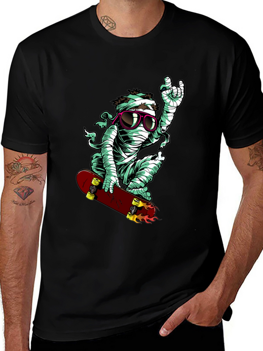Skateboarding Mummy Graphic Tee - Cool & Casual