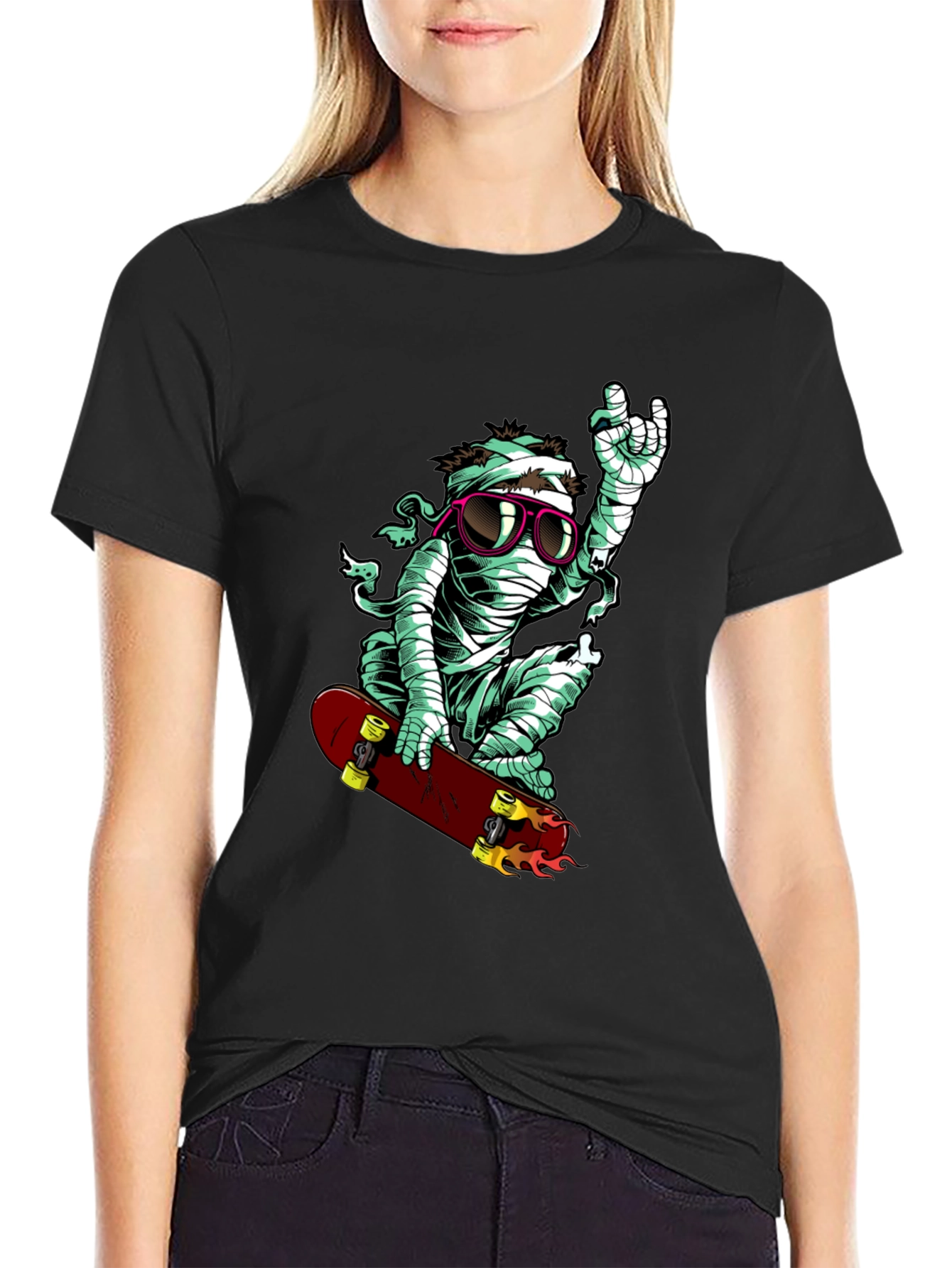 Skateboarding Mummy Graphic Tee - Cool & Casual