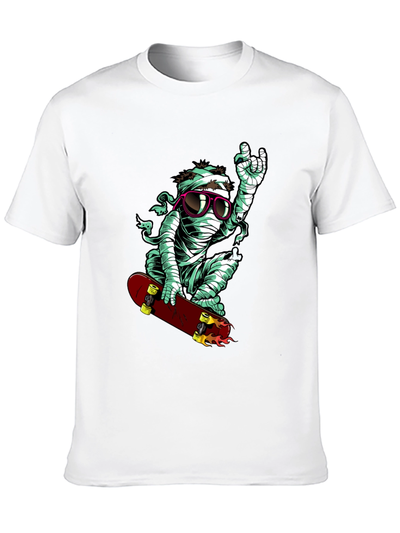 Skateboarding Mummy Graphic Tee - Cool & Casual