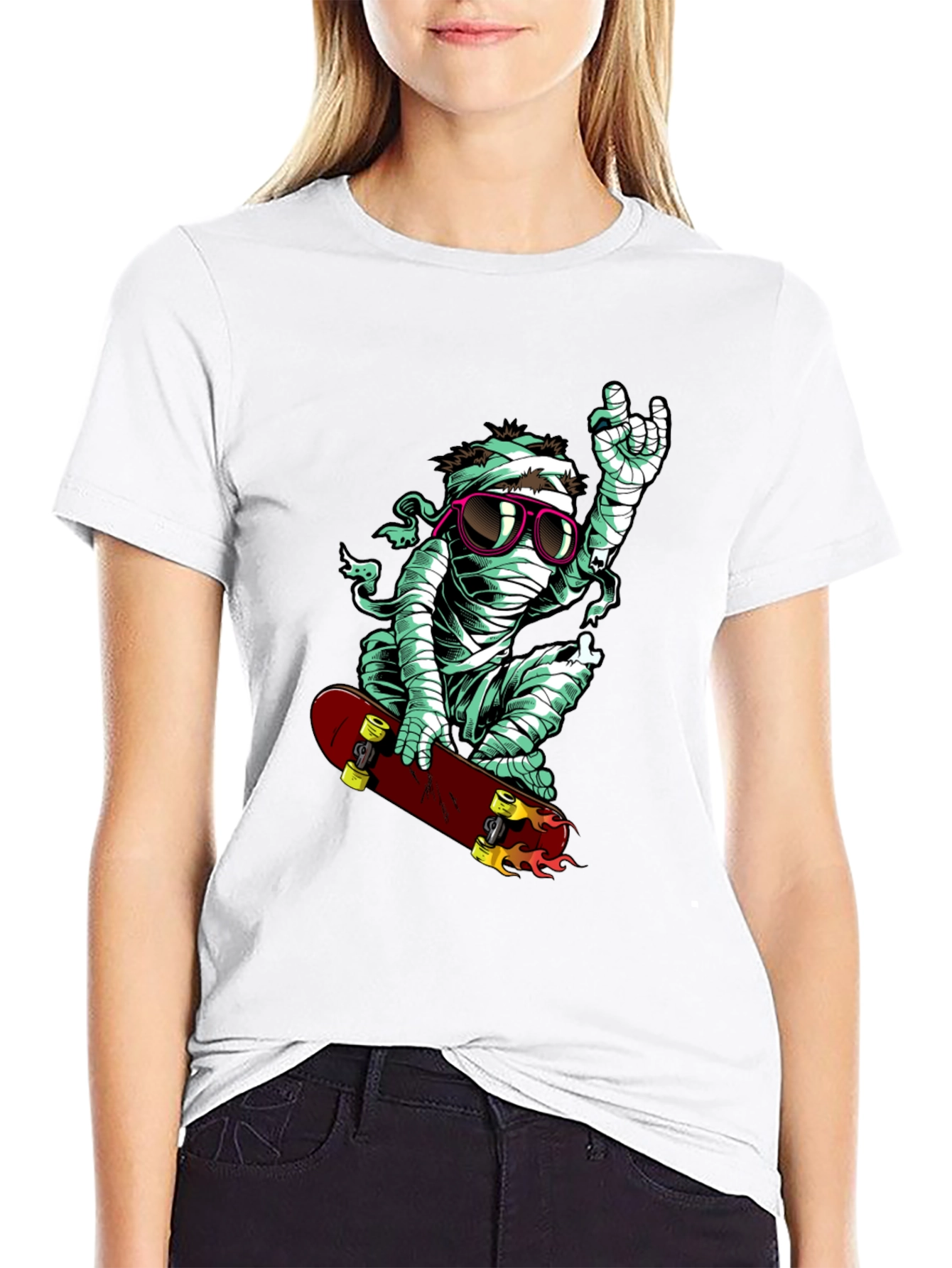 Skateboarding Mummy Graphic Tee - Cool & Casual