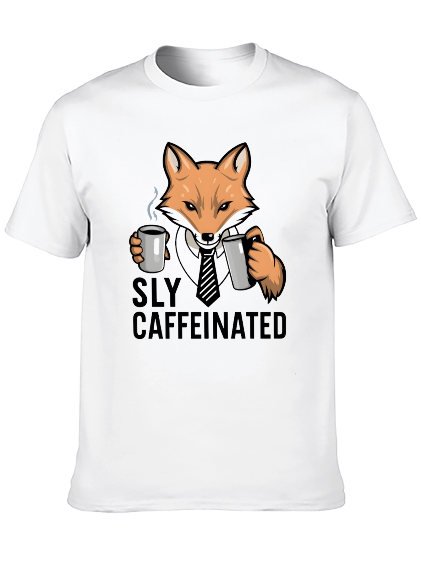 Sly Caffeinated Fox Black T-Shirt