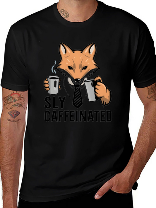 Sly Caffeinated Fox Black T-Shirt