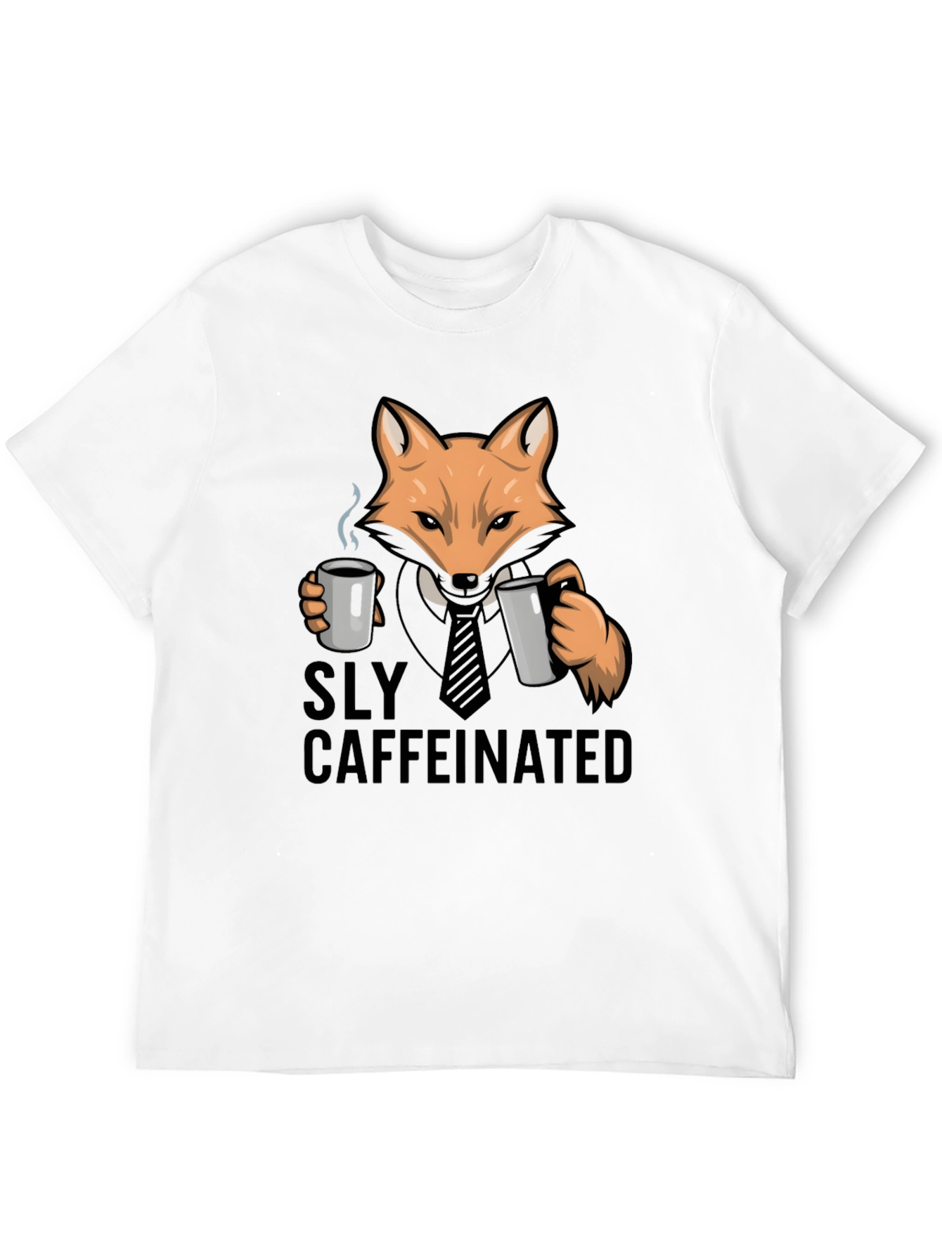 Sly Caffeinated Fox Black T-Shirt