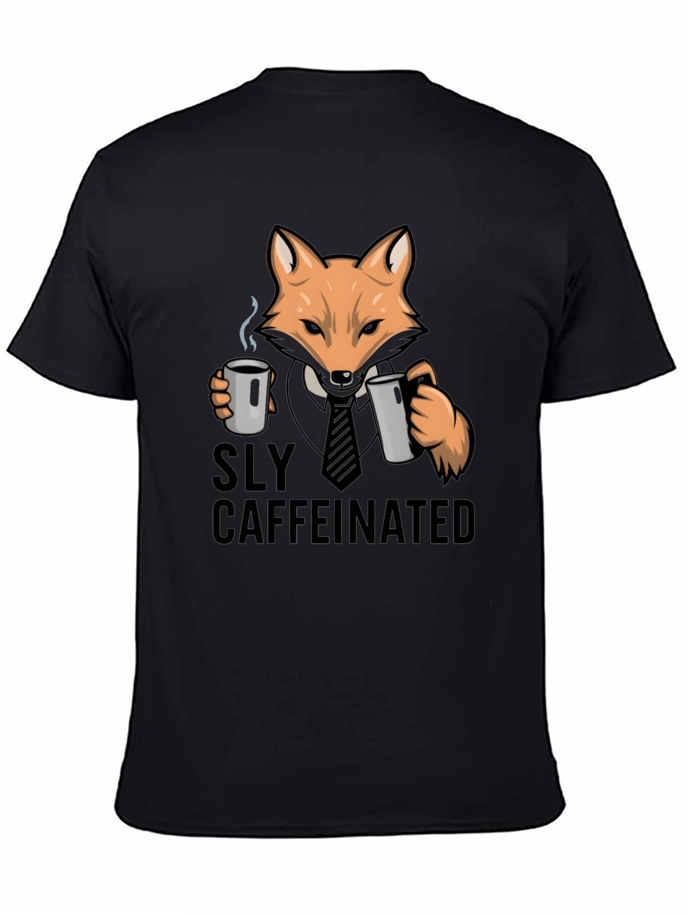 Sly Caffeinated Fox Black T-Shirt
